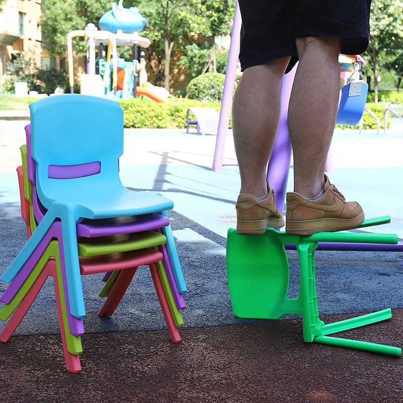 Picture of Thickened bench children's chair kindergarten backrest chair baby dining chair plastic small chair home small stool