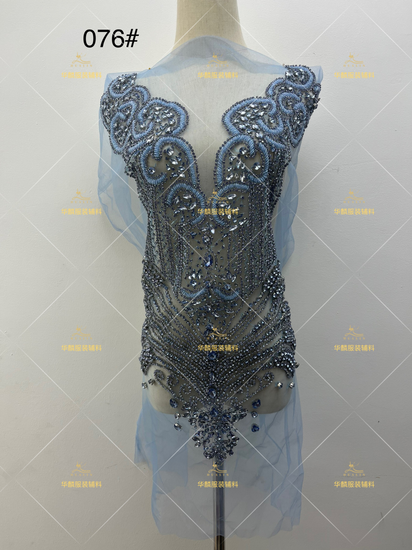 Picture of Hot Selling 18-Color Rhinestone Beading Xiuhe Clothing Applique Mesh Embroider Evening Dress Cutting Patch Cross-Border Wedding Accessories