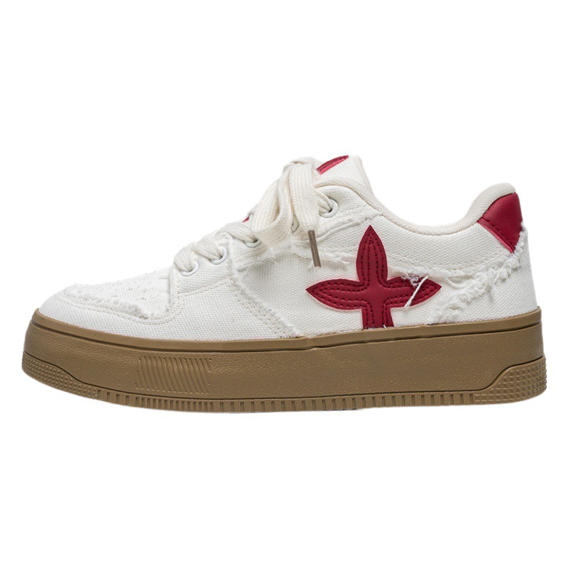 Washed and distressed canvas shoes men's thick-soled sports casual skate shoes for students men's shoes all-match shoes men's fashionable shoes