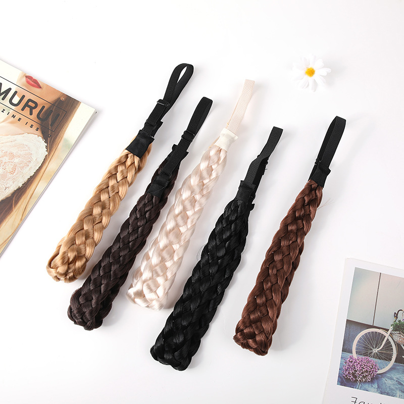 Hand-woven five-strand braid wig fresh vintage braid bohemian hairband braid hair band