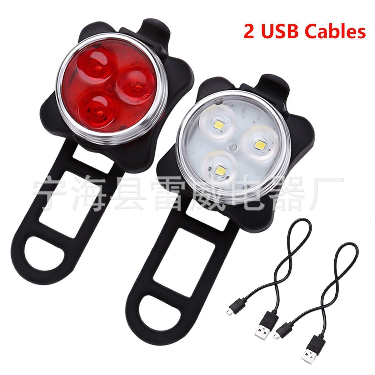 Outdoor new mountain bike tail light USB rechargeable bicycle light bicycle headlight safety warning light red and white