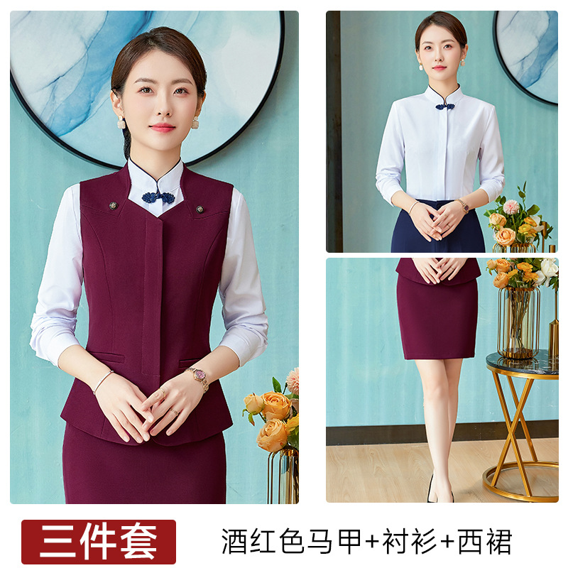 Picture of Professional vest suit female customer service Foreman tooling new fashion stewardess uniform hotel front desk work clothes customized