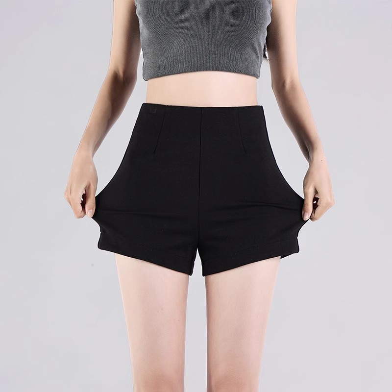 Summer High Waist Shorts Women's 2024 New Hot Girl A- line Pants Outer Wear Black Slimming Suit Casual Base Pants Hot Pants
