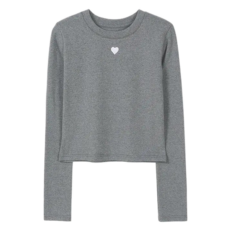 Double-Sided Velvet White Short Shoulder Shirt Women's Long-Sleeved Early Autumn New Slim-Fit Slimming Base Shirt Trendy Inner Top