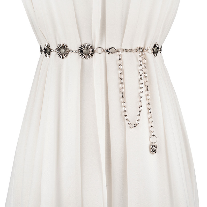 New Simple and Versatile Metal Women's Waist Chain Korean Style Decorative Thin Chain Dress Accessories Fashion Belt for Women