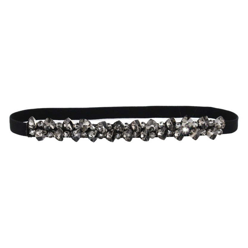 Decorative skirt with women's fine rhinestone inlay belt elastic Crystal women's waist seal elastic matching dress a generation of hair