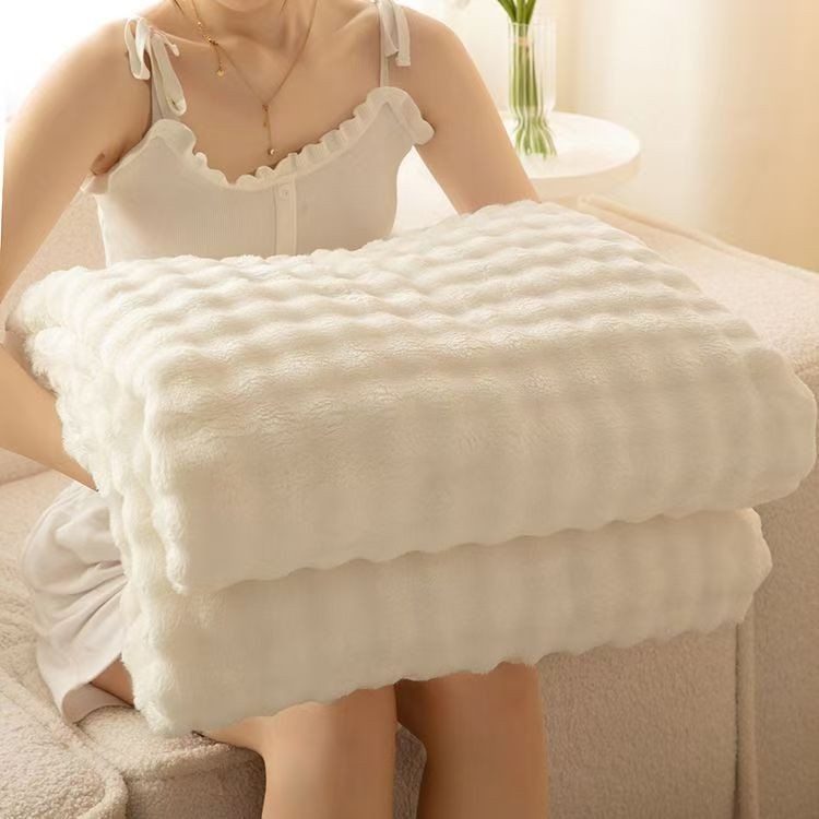 Picture of Winter Thickened Rabbit Plush Bubble Blanket Flannel Blanket Blanket Office Nap Blanket Air-conditioning Blanket Blanket Blanket