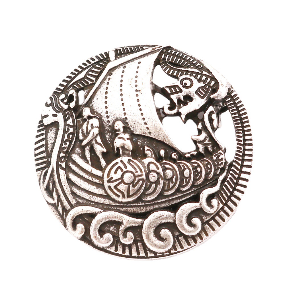 Picture of Cross-border explosions Celtic Viking warship brooch pin retro metal brooch European and American fashion jewelry wholesale