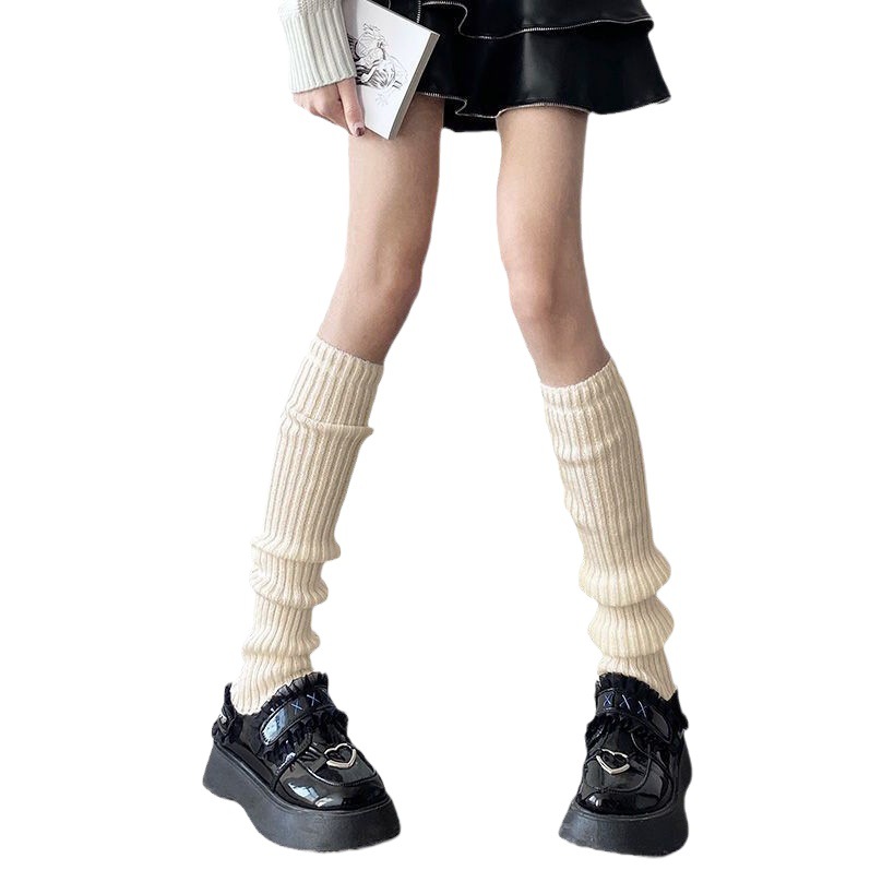 Extended over-the-knee stockings hot girl JK knitted socks pile socks women's autumn and winter thickened warm thigh cover