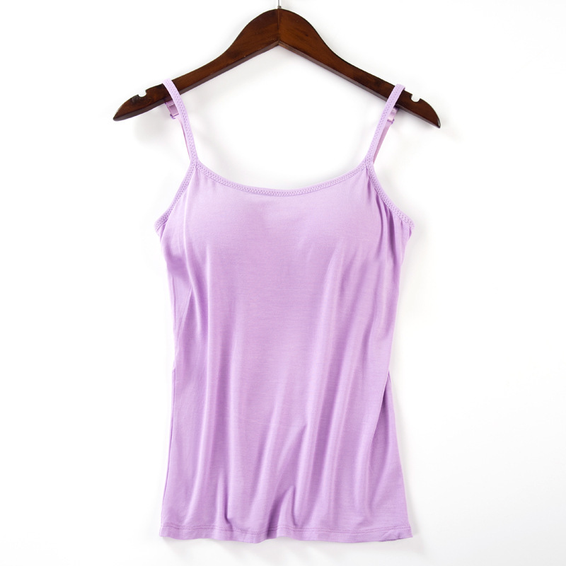 Picture of Modal Fixed Cup Camisole Women's Belt Chest Pad Thin Inner Small Strap Outer Wear Women's Undershirt Underwear