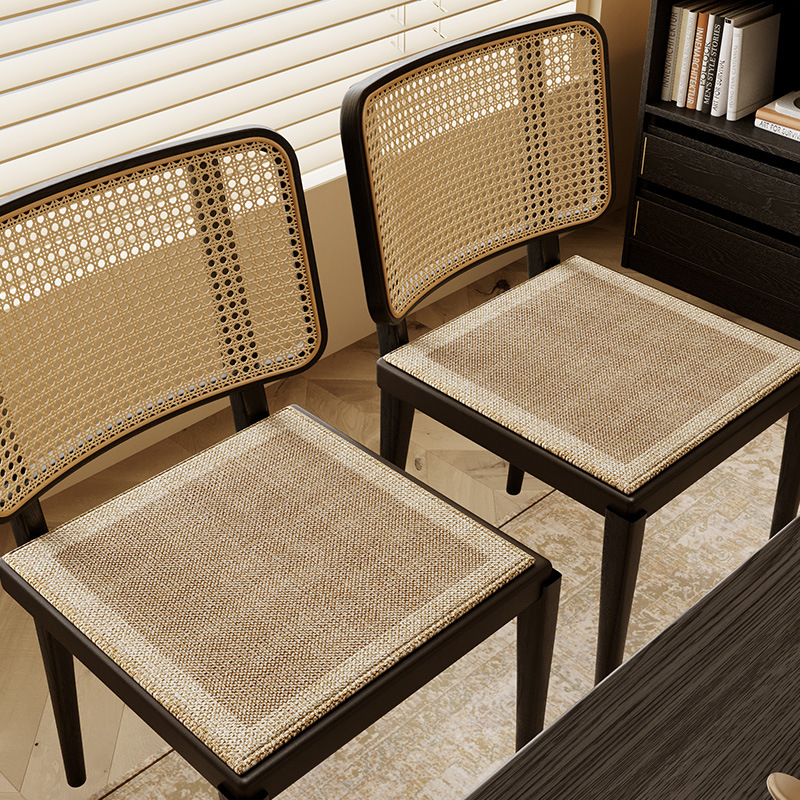 Summer Ice Silk Cool Sense Dining Chair Cushion Chair Anti-slip Cushion Summer Cushion Fat Cushion Breathable Log Wind Cool Mat Cushion