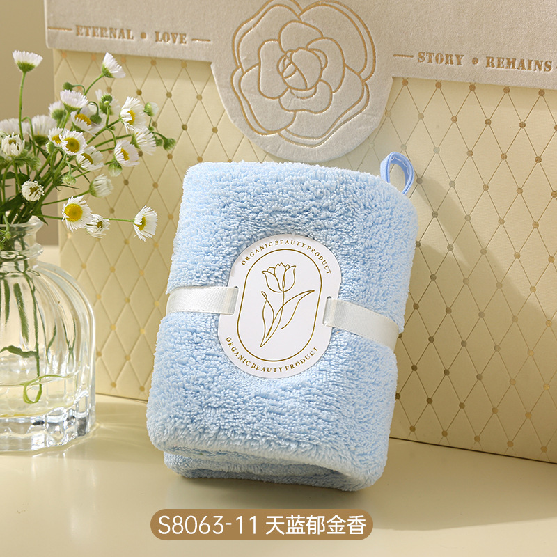 Picture of Hand gift towel can be hung hand gift towel coral fleece absorbent wedding gift wholesale