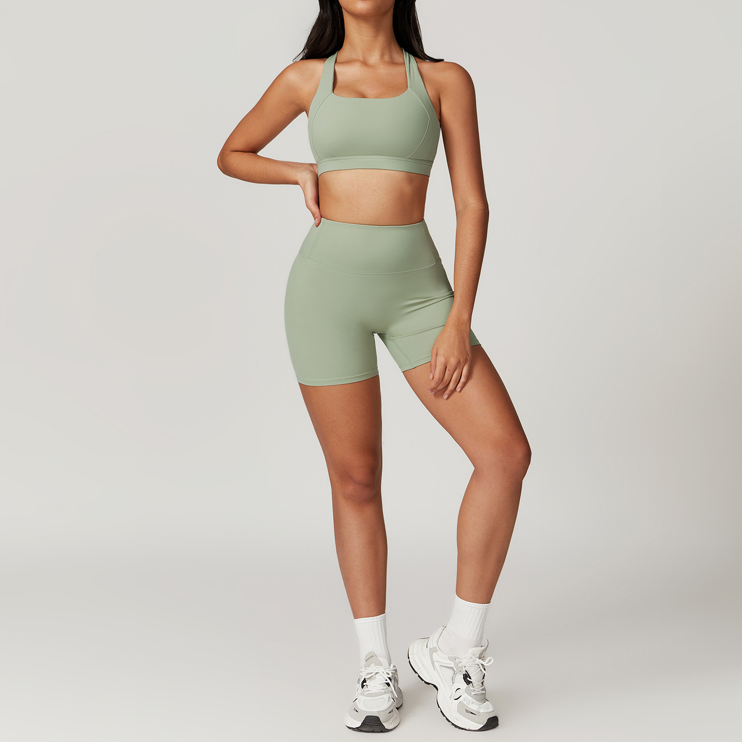 Picture of Spring Naked Sense Quick-drying Yoga Suit Women's Professional Gym Training Morning Run Sports Fitness Suit 8047