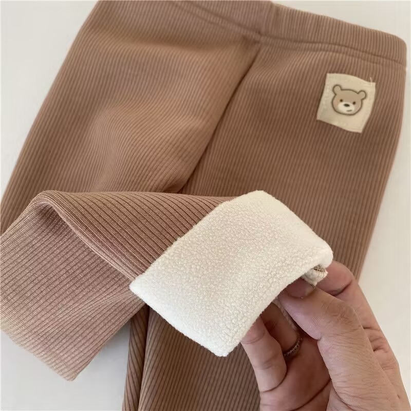 Picture of Autumn and Winter new Korean style Girls' one-piece velvet all-match leggings boys and girls baby plus velvet outer wear skinny pants trousers