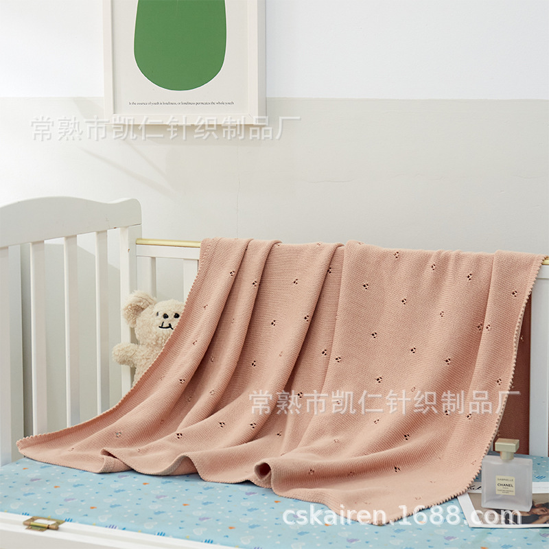 Solid Color Dog-Tooth Edge Small Blanket, Pure Cotton Baby Blanket, Multi-Color Newborn Swaddle Blanket, Soft Crib Blanket, Ins Style