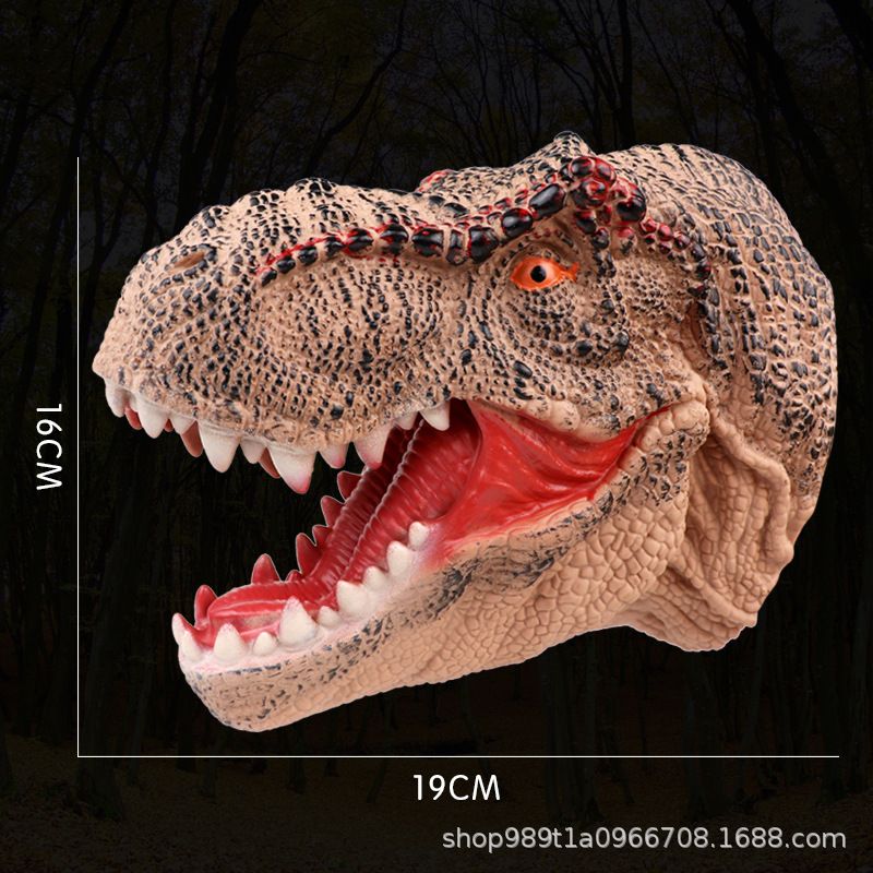 Picture of Dinosaur Hand Doll Gloves Soft Glue Tyrannosaurus Rex Triceratops Shark Simulation Animal Model Stall Shark Arm Toy Cross Border