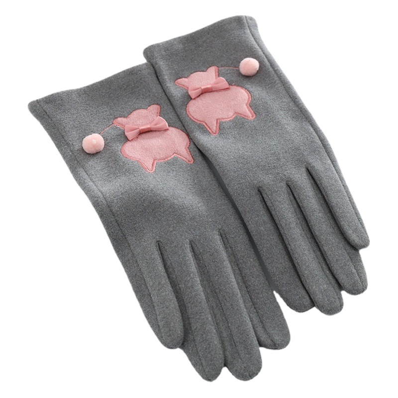 Gloves for Women in Winter Fleece-Lined to Heattech and Cute Student Cycling and Driving Manufacturer Wholesale Touch Screen Ski Velvet Gloves Anti-