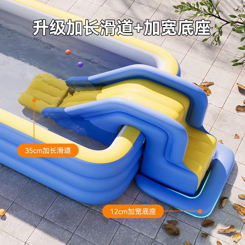 Picture of Inflatable Slide Can Be Used with Swimming Pool Anti-Rollover Children's Inflatable Toy Indoor and Outdoor Amusement Park