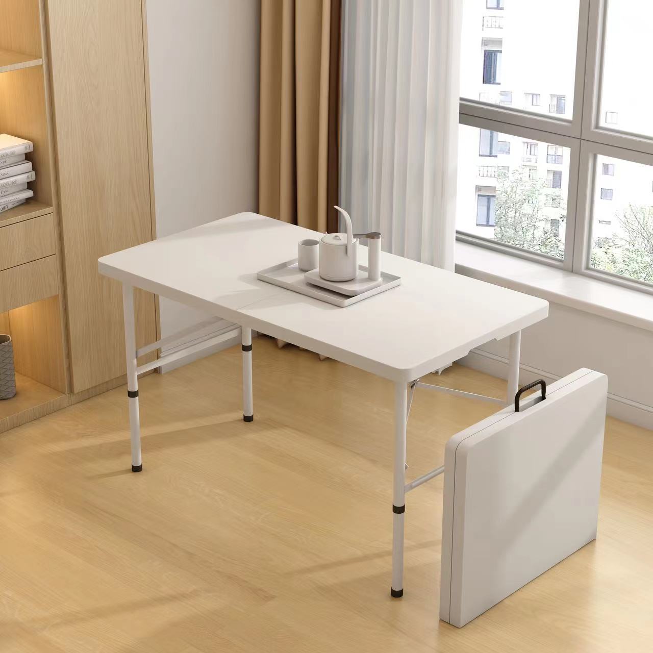 Outdoor Folding Table, Household Folding Table and Chairs, Simple Portable Stall Table, Rectangular Strip Table, Learning Small Dining Table