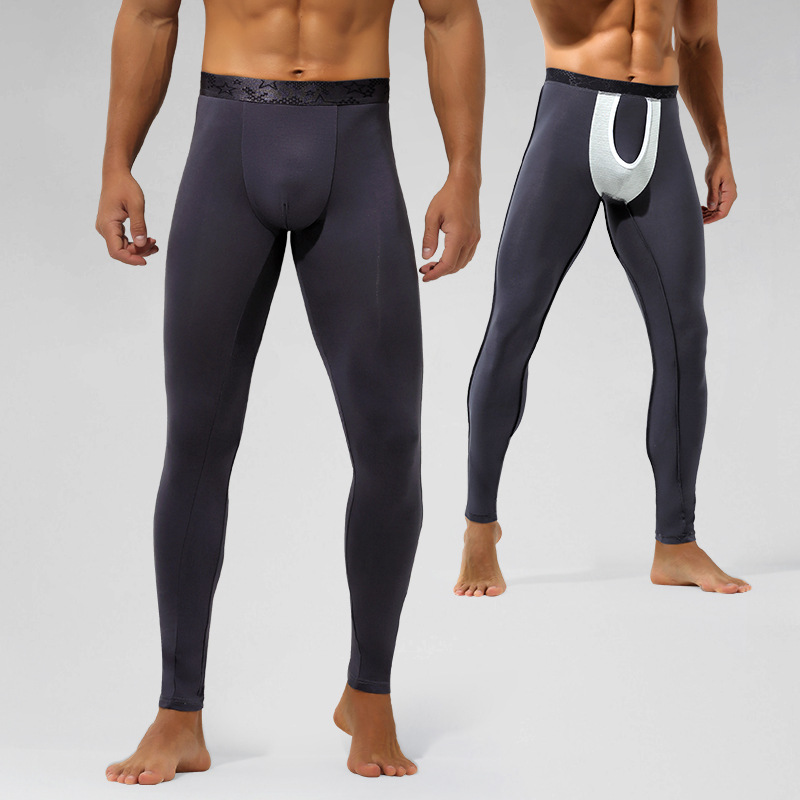 Picture of Men's Bullet Separate Autumn Pants Single Piece Leggings Underpants Antibacterial Inner Crotch Warm Pants Men's Thin Line Pants Underpants