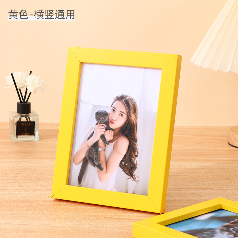 Picture of Simple wooden photo frame table 6 inch 7 inch 8 inch 10 inch puzzle photo album frame wholesale A4 children's picture frame wall