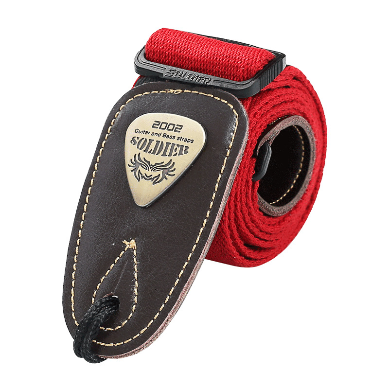 Picture of Soldier Soldier Guitar Strap Folk Wood Electric Guitar Shoulder Strap Bass Widened Leather Strap Perseus