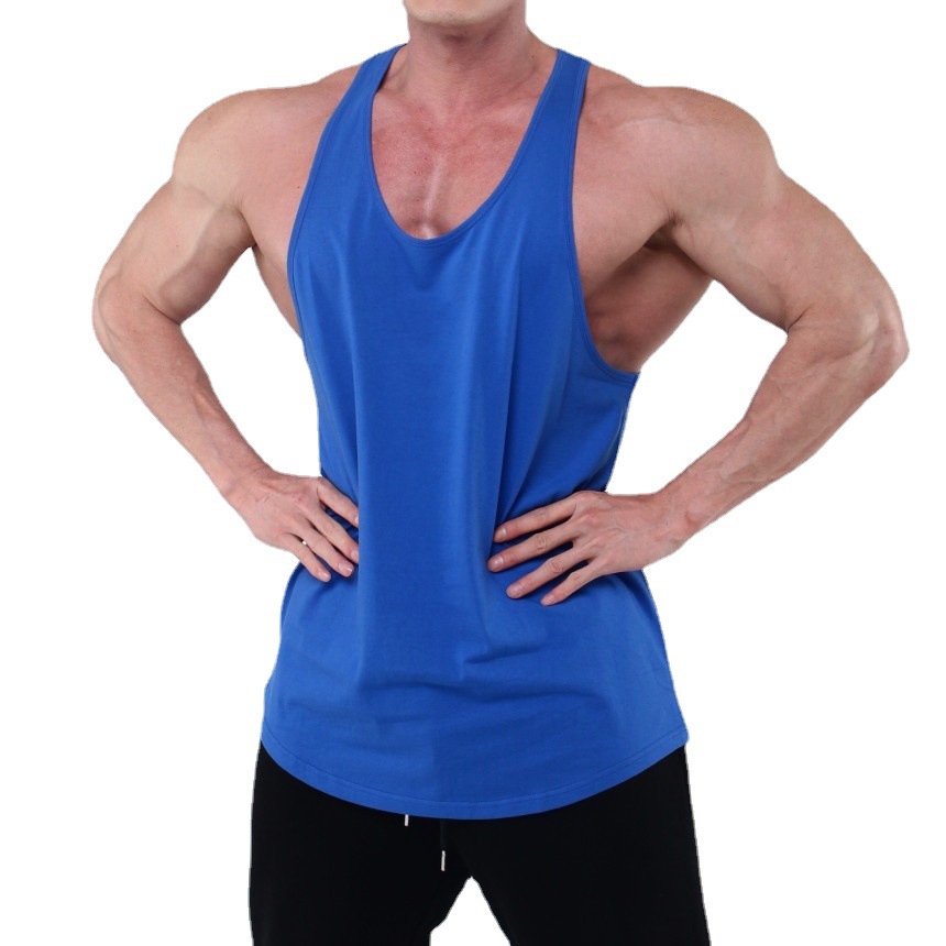 Picture of Trendy men's sports vest men's fashion brand summer solid color all-match sleeveless I-shaped running training clothes fitness clothes
