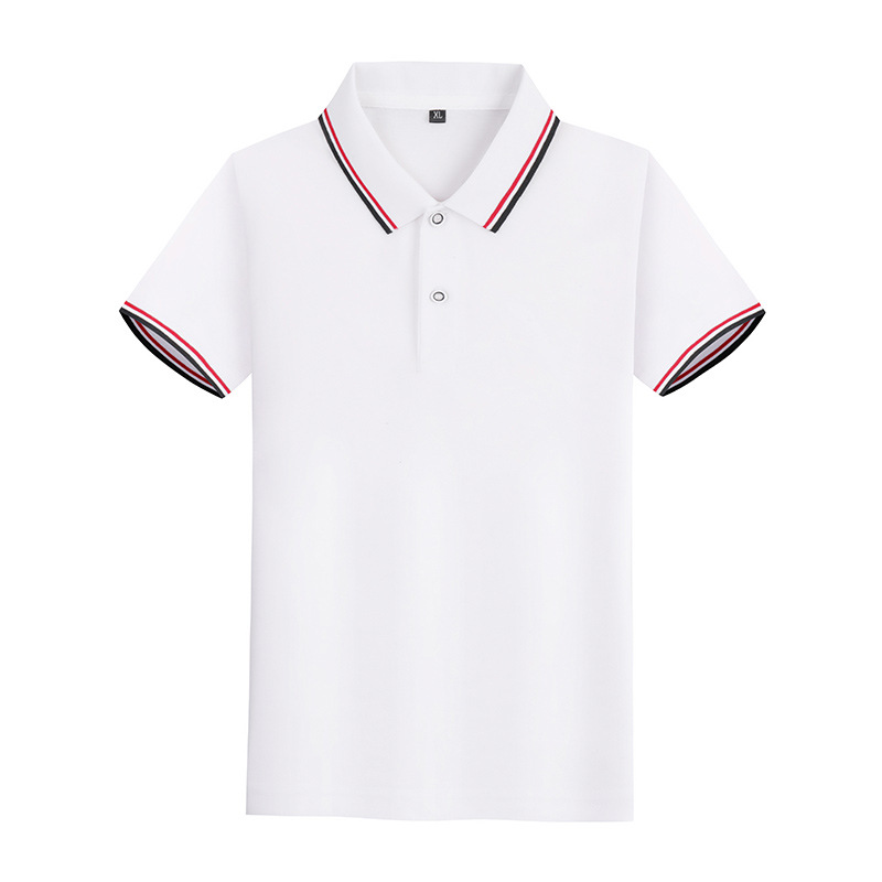 Picture of 190g ceramic mulberry silk children's lapel short sleeve POLO shirt children's clothing printing label group advertising T-shirt printing