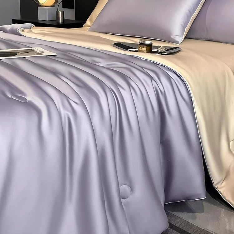 Picture of Lyocell Tencel Summer Quilt Summer Cooling Quilt Summer Cooling Ice Silk Air Conditioning Quilt Four-Piece Set Single Thin Quilt Machine Washable