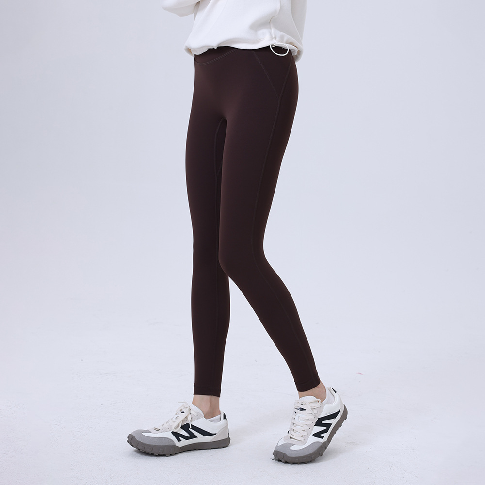 Picture of No-Wearing Underwear Zero Sense One-Piece Yoga Pants Seamless Naked Sense Back Pocket Peach Hip Tight Sports Fitness Pants