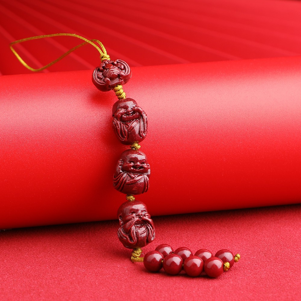 High Content Purple Gold Sand Sanhe Baby Buddha Mobile Phone Chain Fidelity Purple Cinnabar Pendant Lanyard Pendant