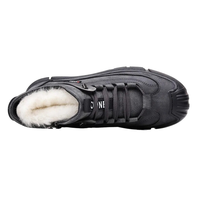 Winter Cotton Shoes, Velvet and Thickeneded High-Top Snow Boots, Cold-Proof, Versatile Sports Outdoor Shoes, British Style Dad Shoes