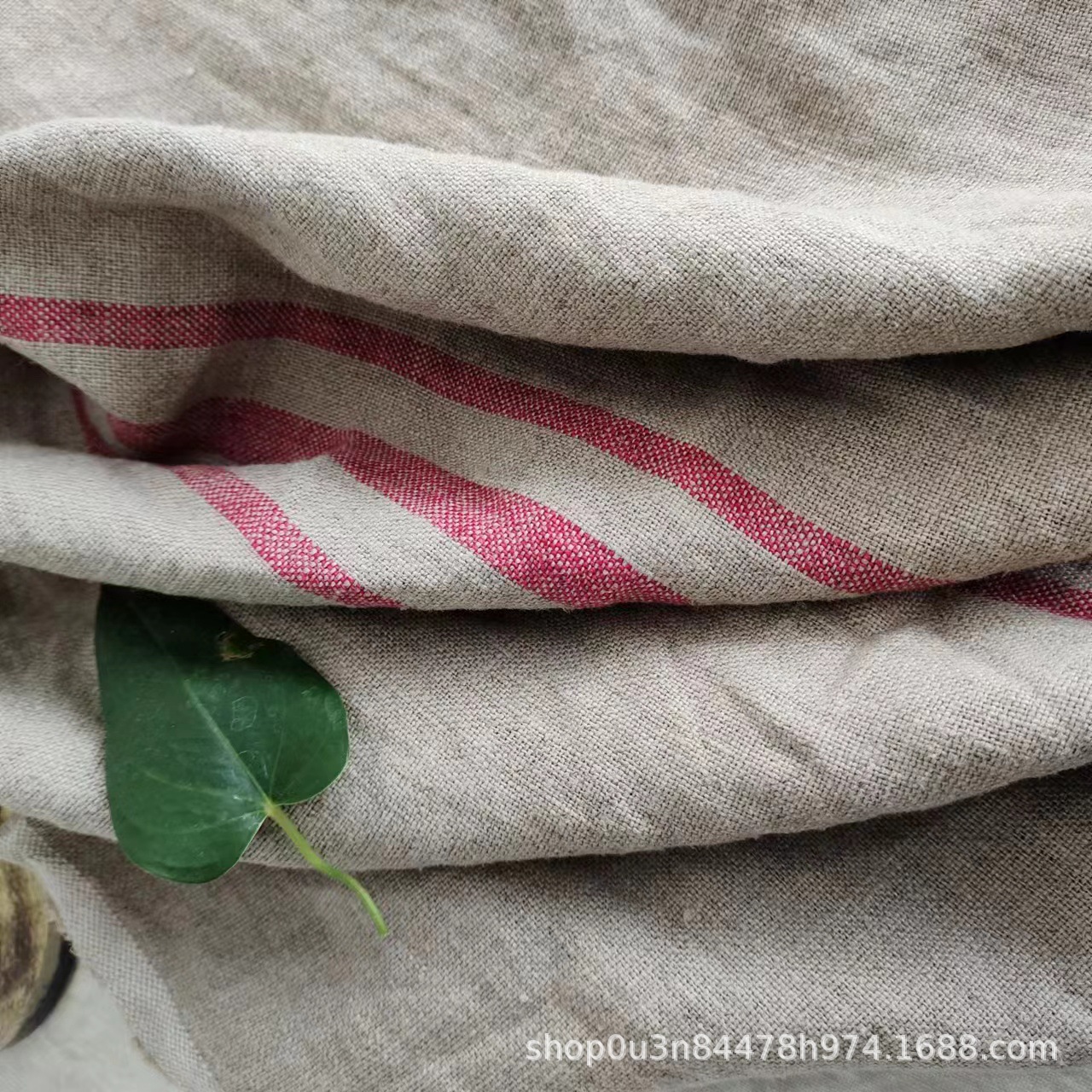 Picture of Pure Linen Rain Dew Linen Stripesd Enzyme Washing Fabric Pure Linen Strips Bag Fabric Linen Strips Chair