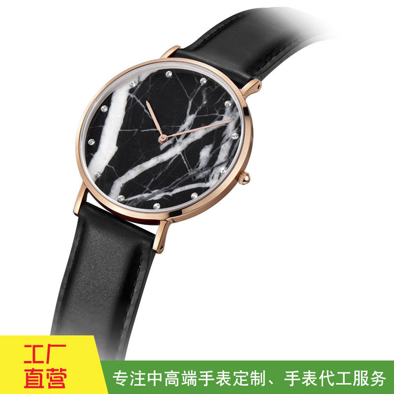 More than 30 years manufacturers quartz watch marble jade stainless steel ultra-thin fashion casual student couple watch waterproof