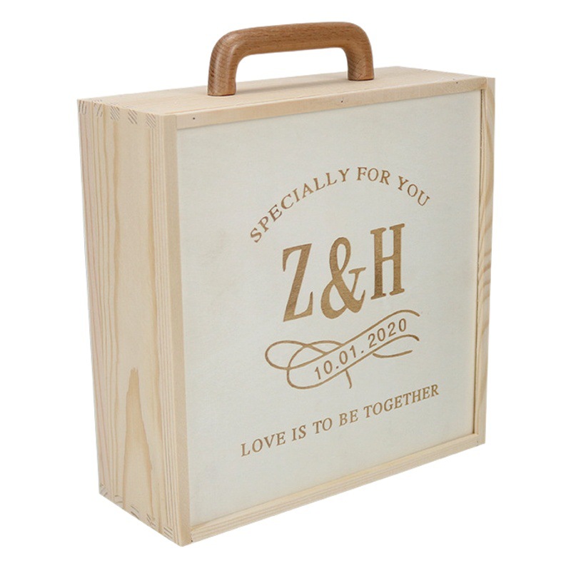 Wooden Handle Hand Gift Wooden Box Wedding Candy Baby Banquet Gift Box Acrylic Hand Mixing Box