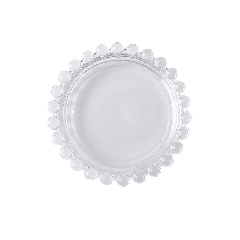 Picture of Bead Side Ins Glass Plate Dessert Dish Flavor Dish Jewelry Storage Dish Glass Day Dish Fruit Plate Fruit Dish