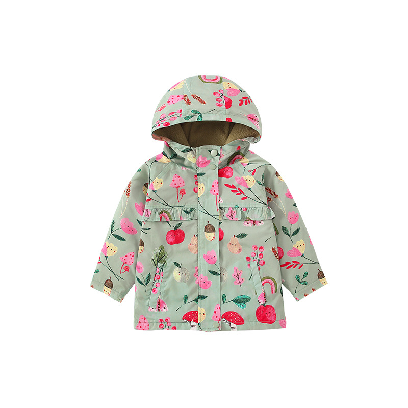 Picture of malwee autumn European and American small and medium-sized children's children's clothing coat baby trench coat long sleeve hooded zipper shirt top