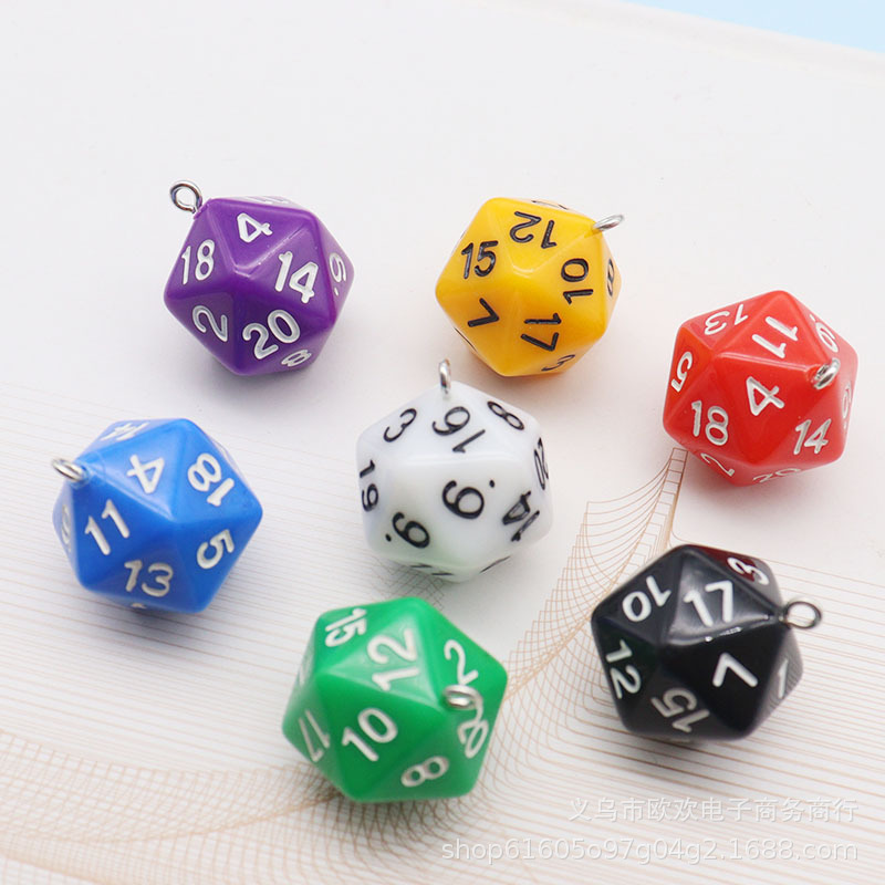 20 Sieve Dice Transparent Solid Color Multicolor Bag Pendant Earrings Keychain DIY Accessories