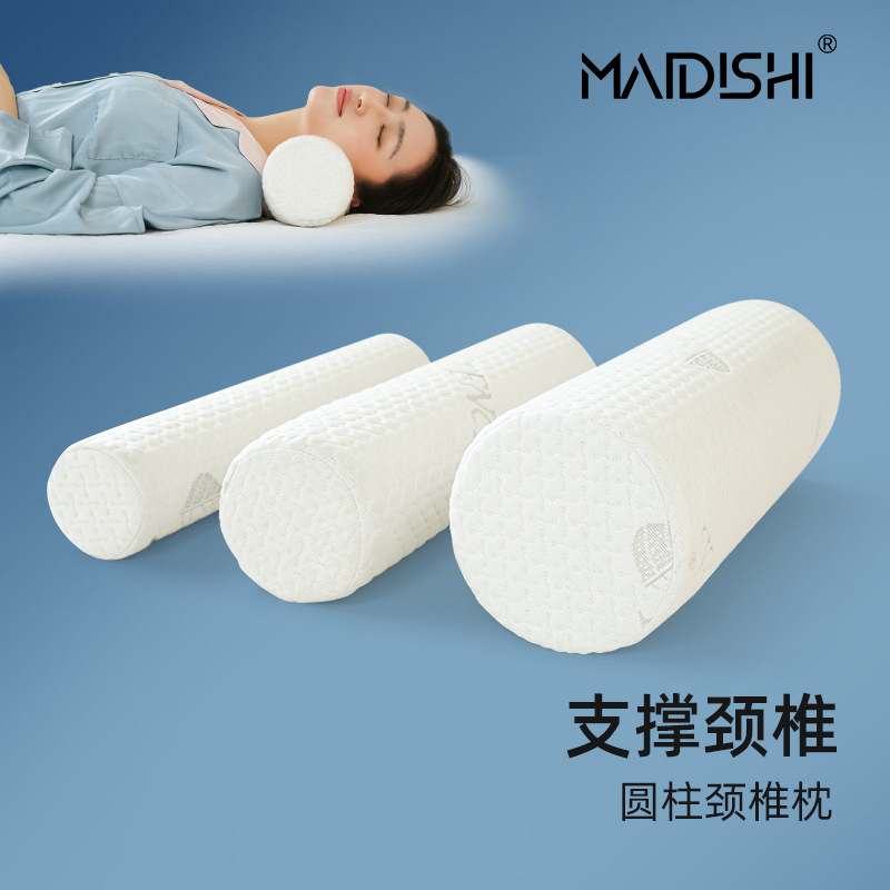Picture of Neck Pillow Round Head Pillow Cervical Pillow Memory Foam Pillow Core Cylindrical Pillow Cervical Pillow Cervical Pillow Lumbar Pillow