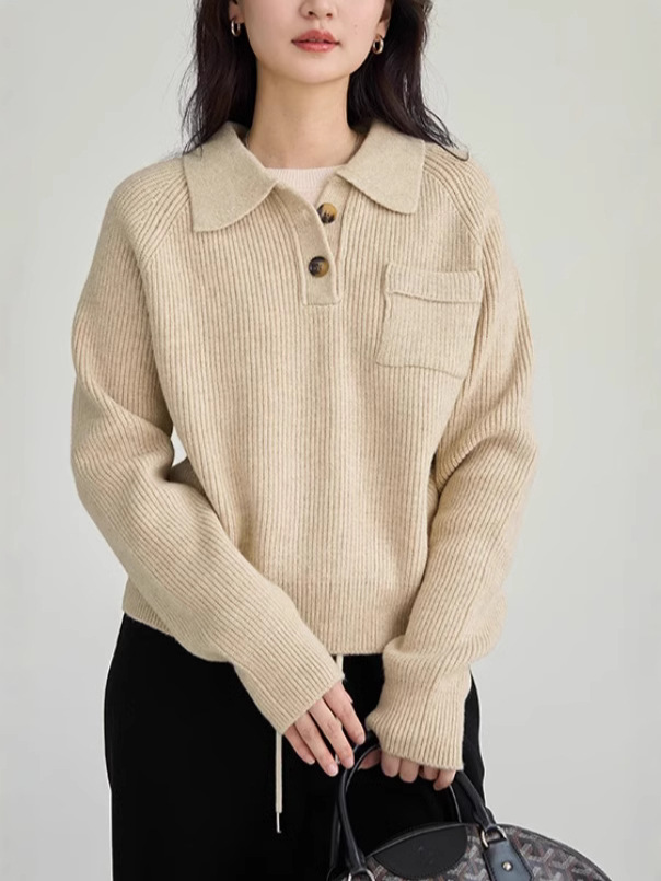 Painting Style drawwin Lapel Knit Sweater Women's 2024 New Autumn and Winter Casual Loose All-match Open Collar Jacket