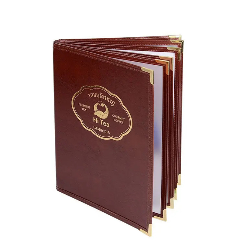 Recipe This PU Leather Leather 6 Page 12 Edition Price List A4 Transparent PVC Inner Page Restaurant Hotel Service Guide