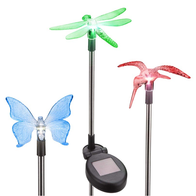 Amazon Cross-Border Solar Lawn Lamp Butterfly Dragonfly Bird Colorful Led Decorative Lighting Ground Plug-In Street Lamp D
