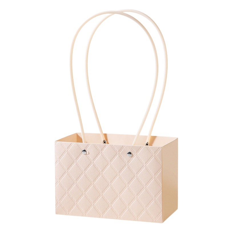 Cyber Celebrity Multicolor Macaron Handbag Jelly Color Flower Bag Stereo Embossment Bag Square Trapezoid Gift Bag Batch