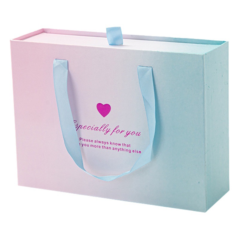 Gradient Color Drawer Box Portable Gift Box Candy Box Gift Box Skin Care Packaging Box Empty Box Hand Gift Box