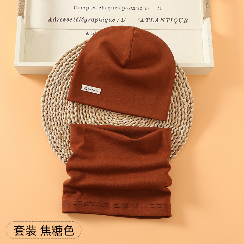 Picture of New baby double hat suit warm Amazon foreign trade wholesale printing children's scarf hat suit