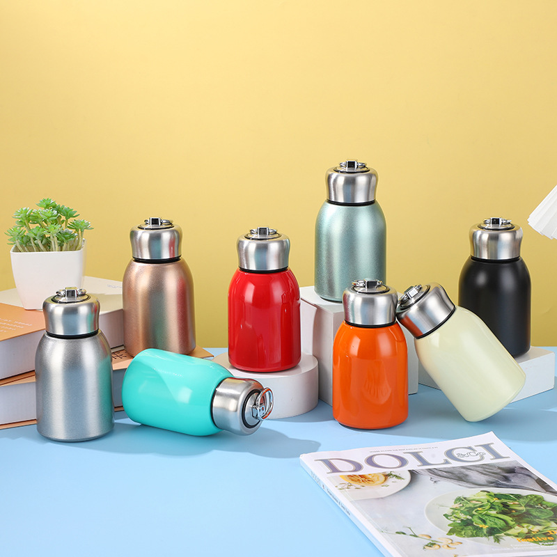 Cross-border 304 stainless steel mini small fat Ding thermos cup outdoor portable with lifting ring pocket cup wholesale