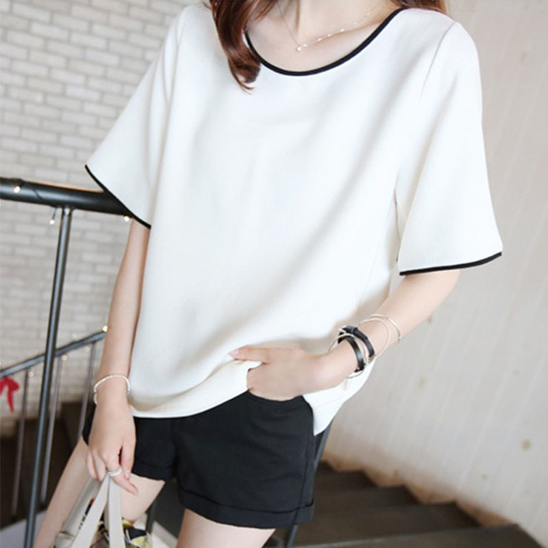 New Style Simple Slimming Women's Top Large Size Loose Short-sleeved T-shirt