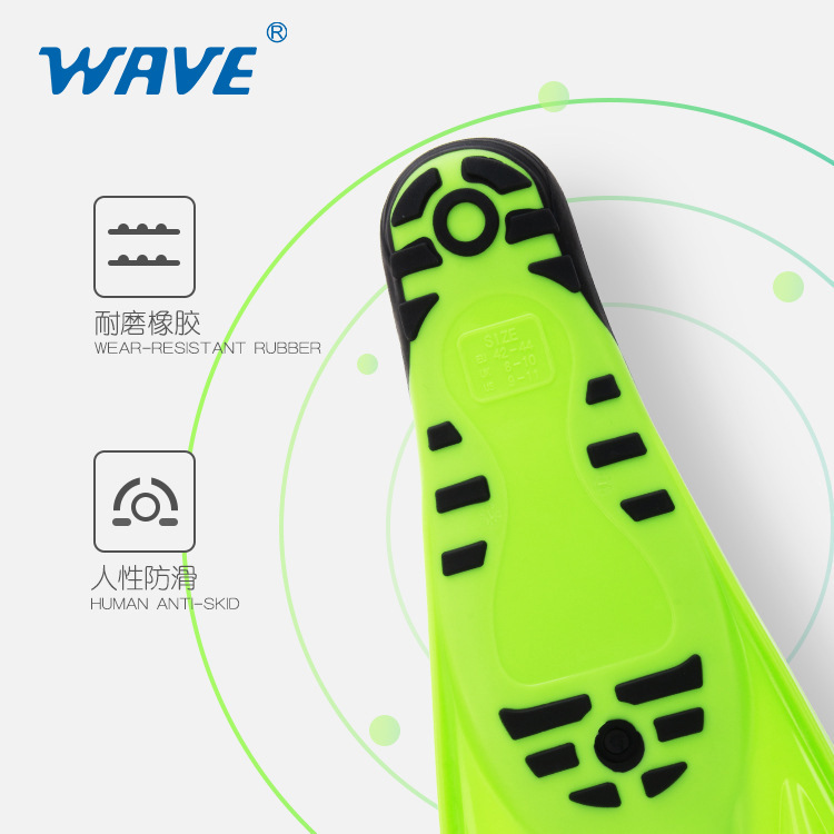 Picture of wave new professional adult free-diving snorkeling flippers unisex swimming frog shoes deep diving equipment flippers