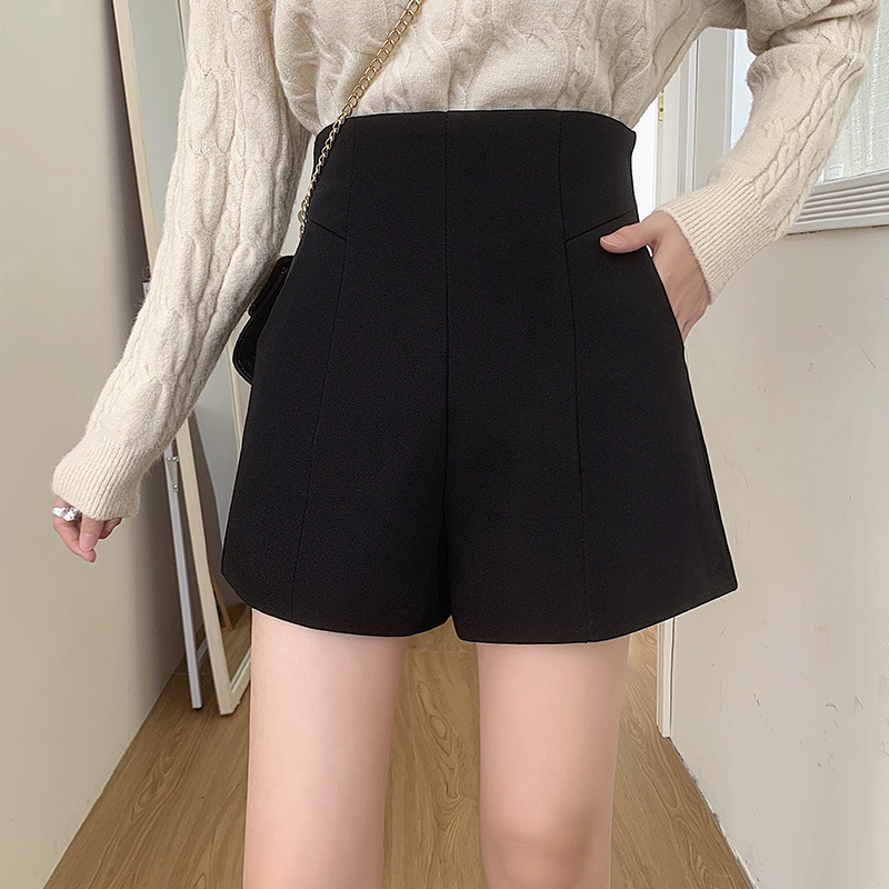 Elegant A- line high waist loose fat casual pants Korean style versatile wide leg pants for girls plus size new suit shorts for women