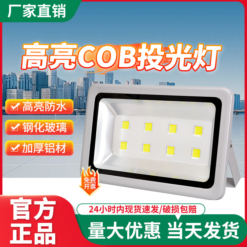 Led Floodlight Outdoor Courtyard Advertising Sign Super Bright Waterproof Door Factory Workshop Searchlight Lighting